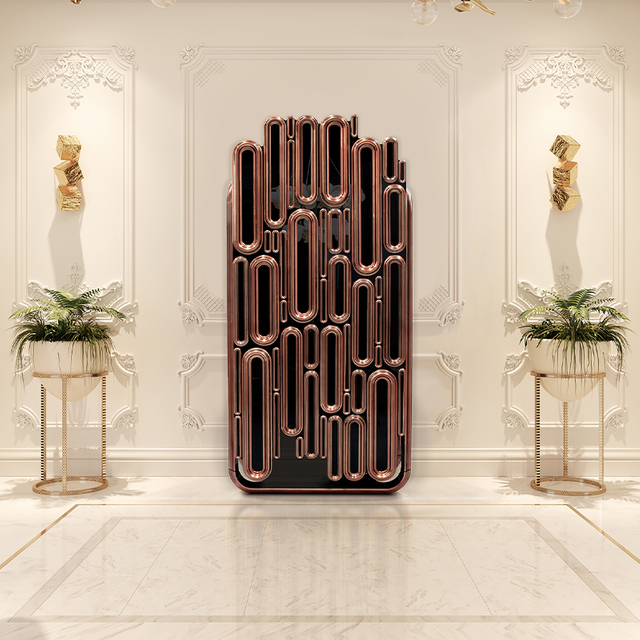 خزانة جانبية فريدة من نوعها لخزانة غرفة المعيشة مع درج تخزين