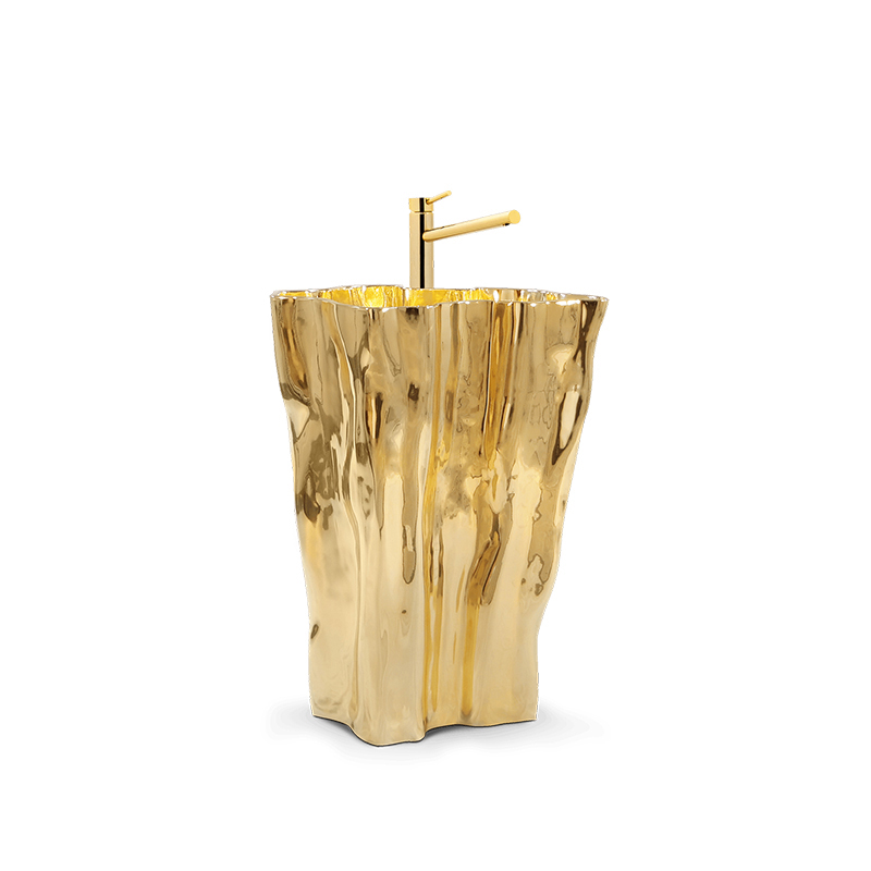 حوض غسيل من الفولاذ المقاوم للصدأ باللون الذهبي